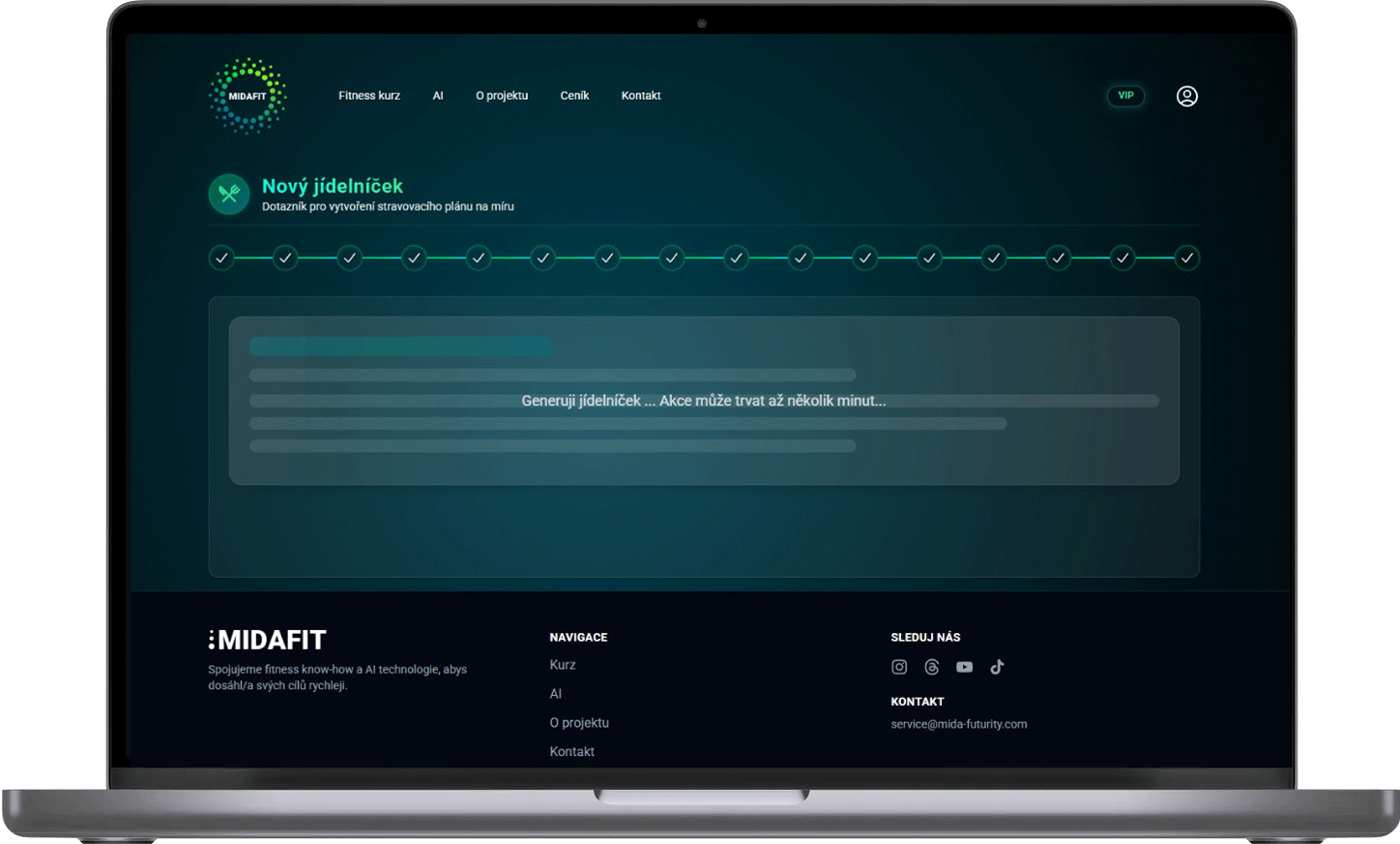 AI generátor jídelníčku a tréninku
